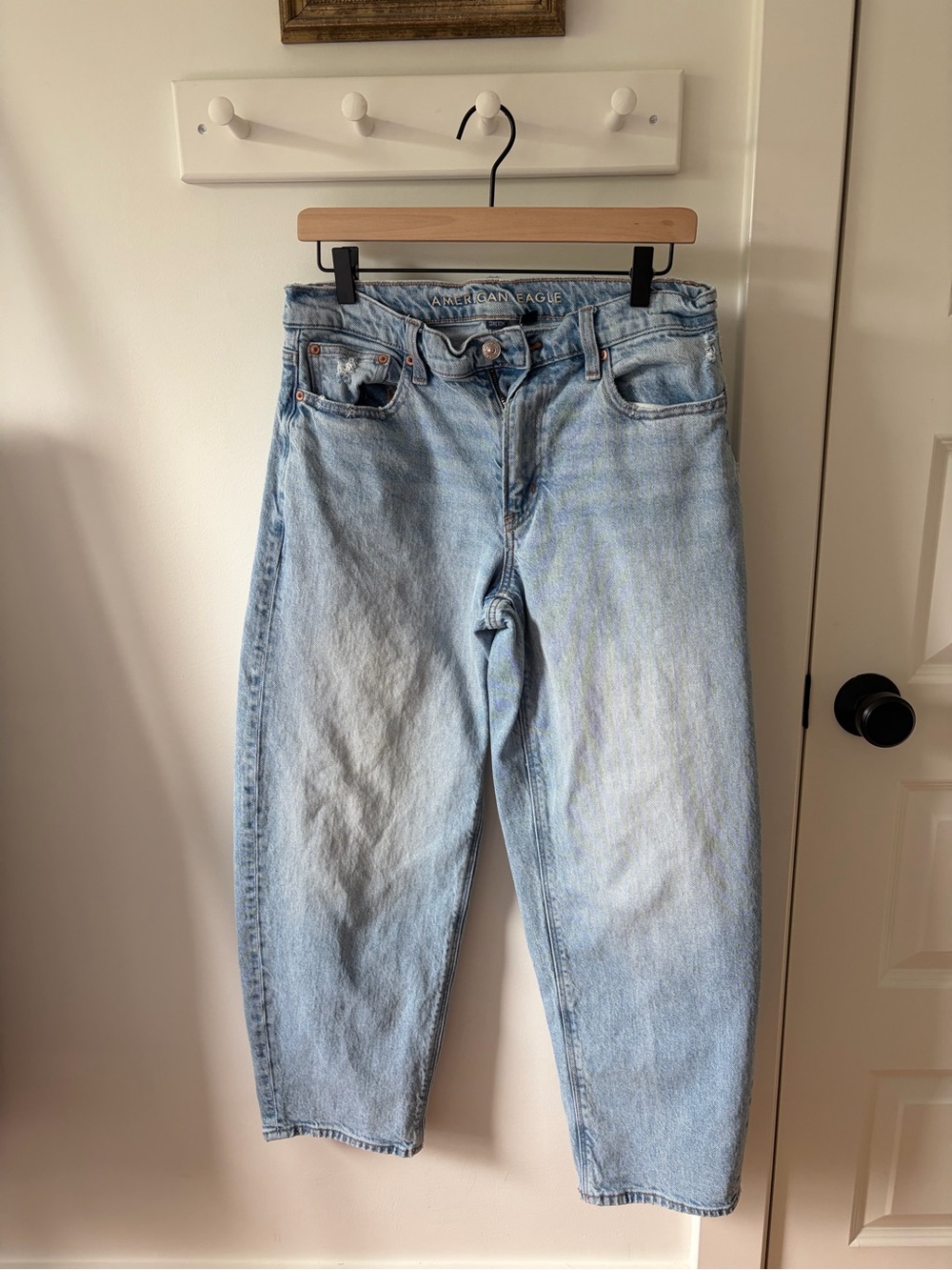 American Eagle Stretch Barrel Jeans Light Wash